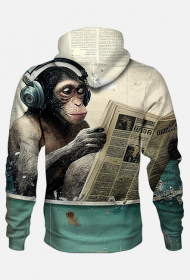Bluza z kapturem -Małpa w słuchawkach