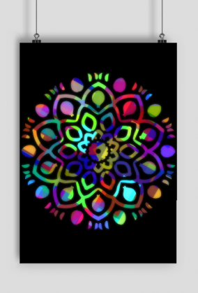 Poster mandala 007 black