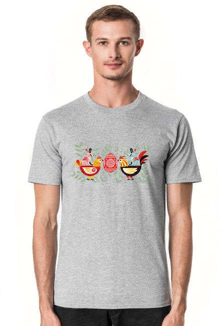T-shirt męski Wielkanocny Folk - walka płci