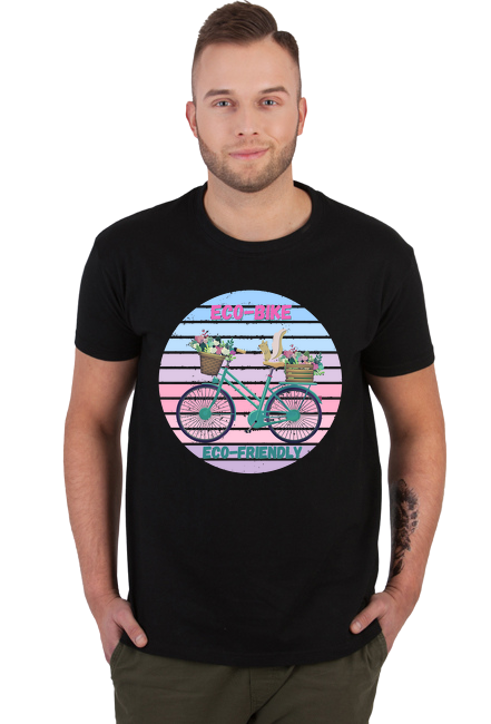 T-shirt męski Jestem Eco na rowerze