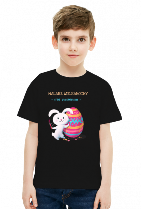 T-shirt dziecięcy Zając malarz wielkanocny