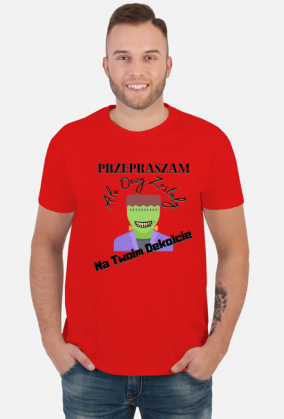 Koszulka męska - Potwór, dwustronna (Niebieska, biała i kolory)