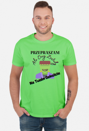 Koszulka męska - Potwór, dwustronna (Niebieska, biała i kolory)