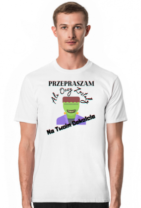 Koszulka męska - Potwór, dwustronna (Niebieska, biała i kolory)
