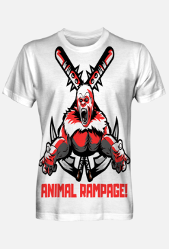 Koszulka Animal Rampage, pełny nadruk, biała (czerwone litery)