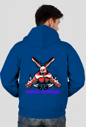 Bluza męska Animal Rampage, rozpinana z przodu, czarna, dwustronna, różne kolory (fioletowy napis)