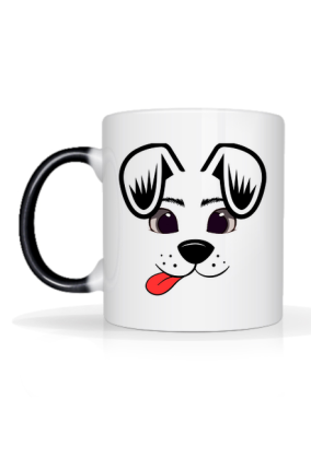 Kubek Woof 17, reagujący na temperaturę, dwustronny nadruk, czarny