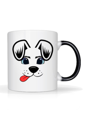 Kubek Woof 22, reagujący na temperaturę, jednostronny nadruk, czarny