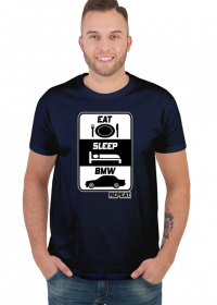 E30 - Eat Sleep BMW Repeat (koszulka męska)
