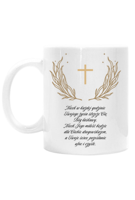 Kubek Niech w każdej godzinie Twojego życia strzeże Cię Bóg łaskawy