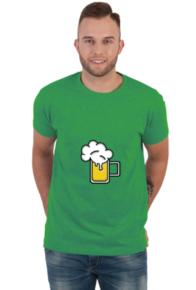 Koszulka z nadrukiem butelki piwa