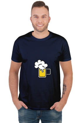 Koszulka z nadrukiem butelki piwa