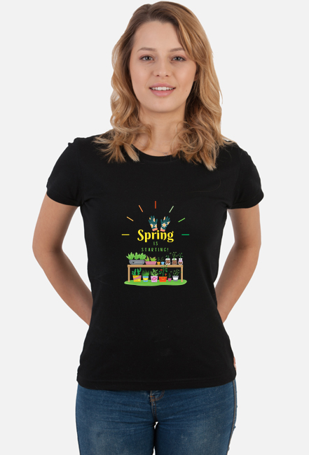T-shirt damski Ogrodniczka na wiosnę