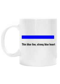 Kubek - thin blue line, strong blue heart