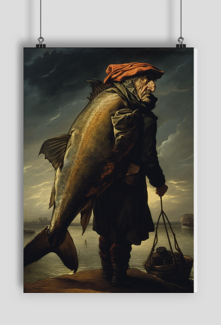 Plakat - niefortunny rybak