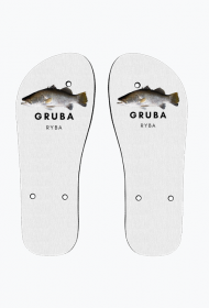 Klapki gruba ryba. Wędkarz. Prezent dla wędkarza.