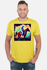 Męska koszulka Astronaut riding a horse 4 Monet (T1-KW4-W14-K7)