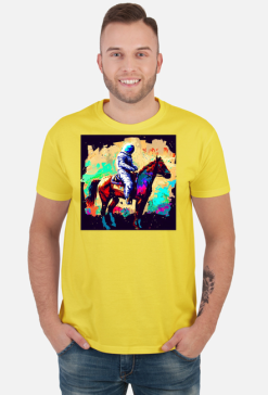 Męska koszulka Astronaut riding a horse 4 Monet (T1-KW4-W14-K7)