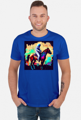 Męska koszulka Astronaut riding a horse 4 Monet (T1-KW4-W14-K7)