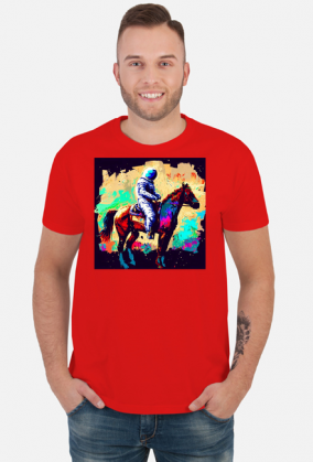 Męska koszulka Astronaut riding a horse 4 Monet (T1-KW4-W14-K7)