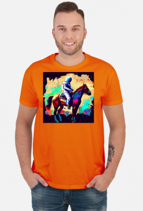Męska koszulka Astronaut riding a horse 4 Monet (T1-KW4-W14-K7)