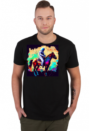 Męska koszulka Astronaut riding a horse 4 Monet (T1-KW4-W14-K7)