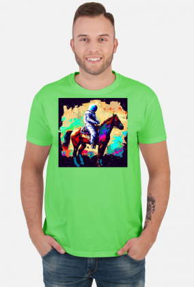 Męska koszulka Astronaut riding a horse 4 Monet (T1-KW4-W14-K7)