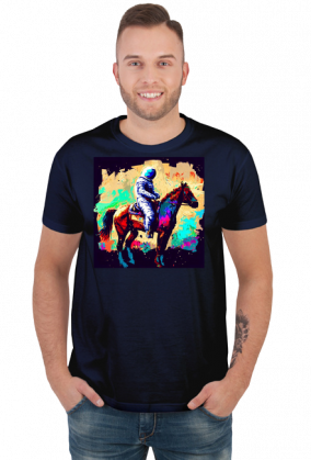 Męska koszulka Astronaut riding a horse 4 Monet (T1-KW4-W14-K7)