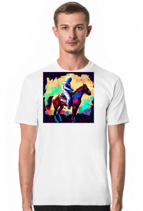 Męska koszulka Astronaut riding a horse 4 Monet (T1-KW4-W14-K7)
