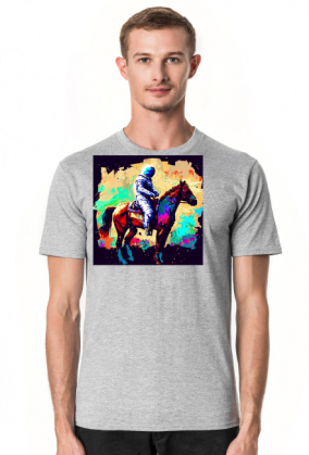 Męska koszulka Astronaut riding a horse 4 Monet (T1-KW4-W14-K7)