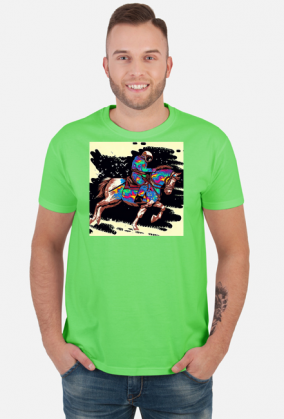 Męska koszulka Astronaut riding a horse 4 Renoir (T1-KW4-W15-K4)