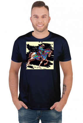 Męska koszulka Astronaut riding a horse 4 Renoir (T1-KW4-W15-K4)