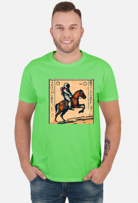 Męska koszulka Astronaut riding a horse 7  (T1-KW4-W16-K2)