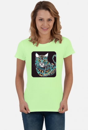 Damska koszulka Cat Arabic Style 10 (T2-KW11-W98-K6)
