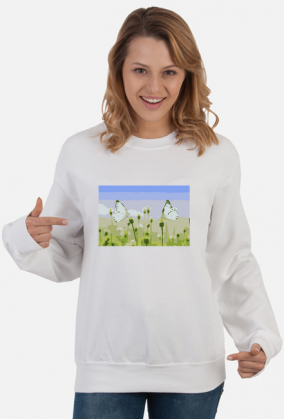 Bluza damska kwiat z motylami