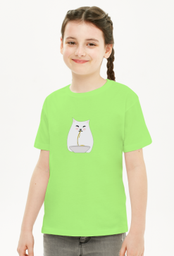 Koszulka Dziecięcia Unisex – kot jedzący spaghetti
