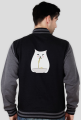 Bluza Męska Varsity Jacket – kot jedzący spaghetti