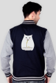 Bluza Męska Varsity Jacket – kot jedzący spaghetti