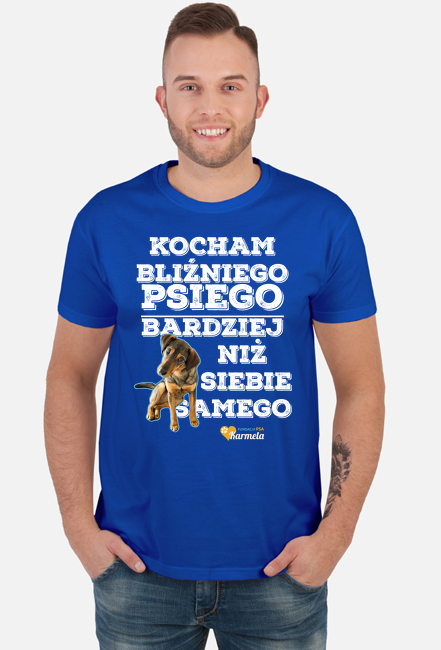 Kocham bliźniego psiego - koszulka męska