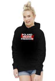 Bluza z kapturem z Logo POLAND MEANS FREEDOM
