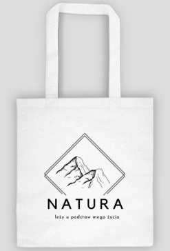 naturalna torba z motywem gór/ natura/ minimalistyczna