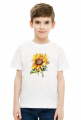 Koszulka ze słonecznikiem malowanym akwarelą - dziecięca