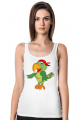 Koszulka damska na ramiaczkach z nadrukiem Papuga
