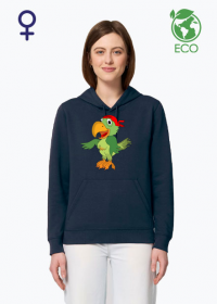 Damska ekologiczna bluza z kapturem Papuga