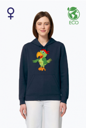 Damska ekologiczna bluza z kapturem Papuga