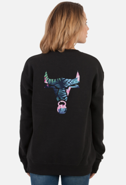 @unisex Logo Kwiaty Czarna Bluza
