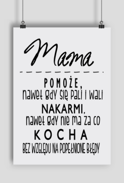 Plakat śmieszny prezent dzień matki mama najlepsza mama