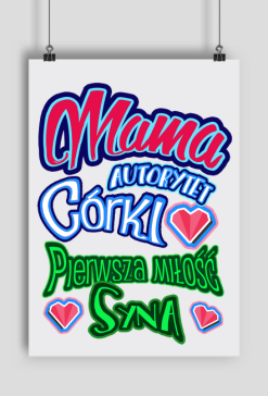 Plakat prezent na dzień mamy matki pierwsza miłość syna