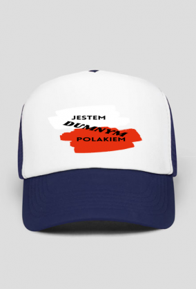 Czapka z Daszkiem Trucker - Dumny Polak (niebieska i czarna)