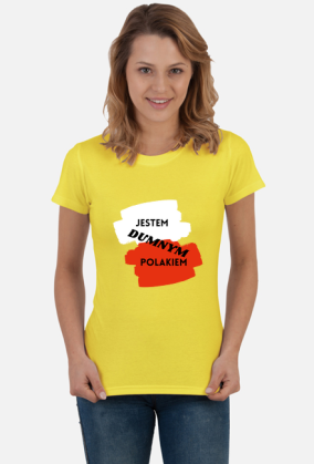 Koszulka Damska Soft Style - Dumny Polak (różne kolory)